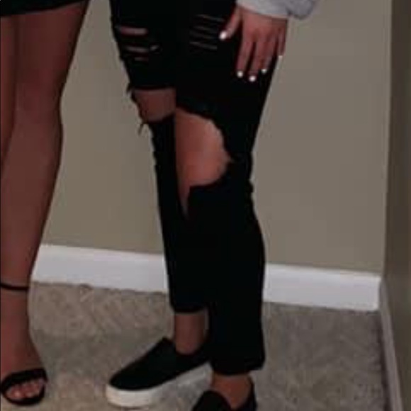 Black Ripped Jeans - Picture 1 of 3